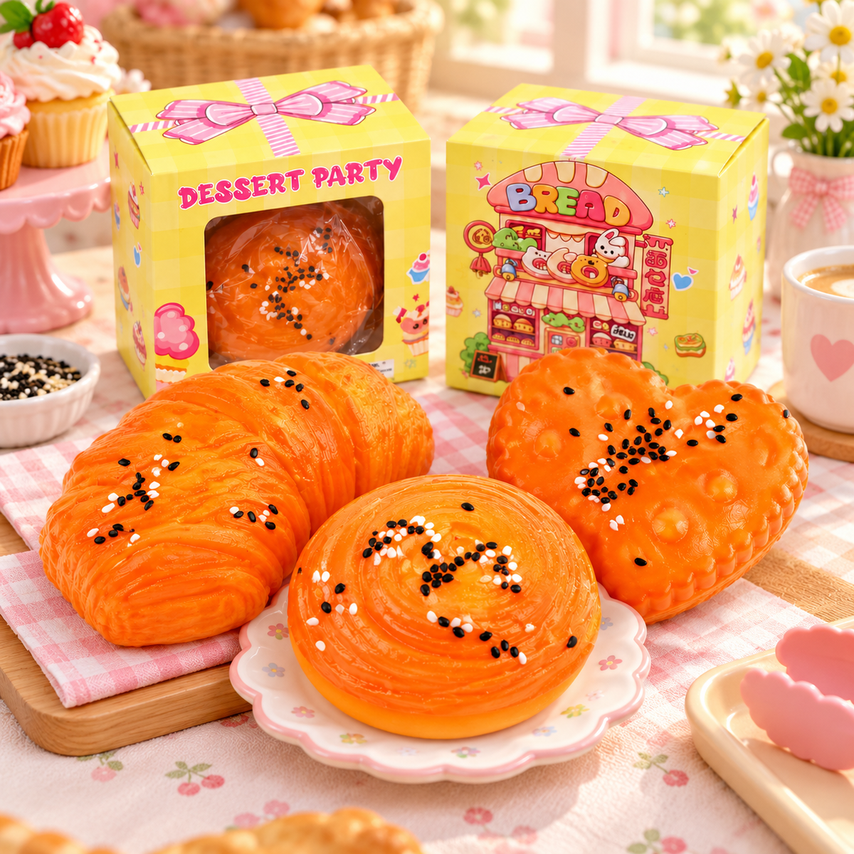 Mystery Scented Dessert Bread Squishy | Surprise Bakery Fidget Toy