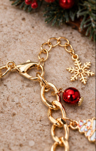 Merry Little Moments Christmas Charm Bracelet | Gold-Tone
