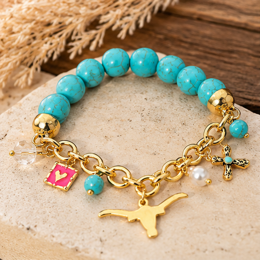 Wild at Heart Turquoise Western Charm Bracelet
