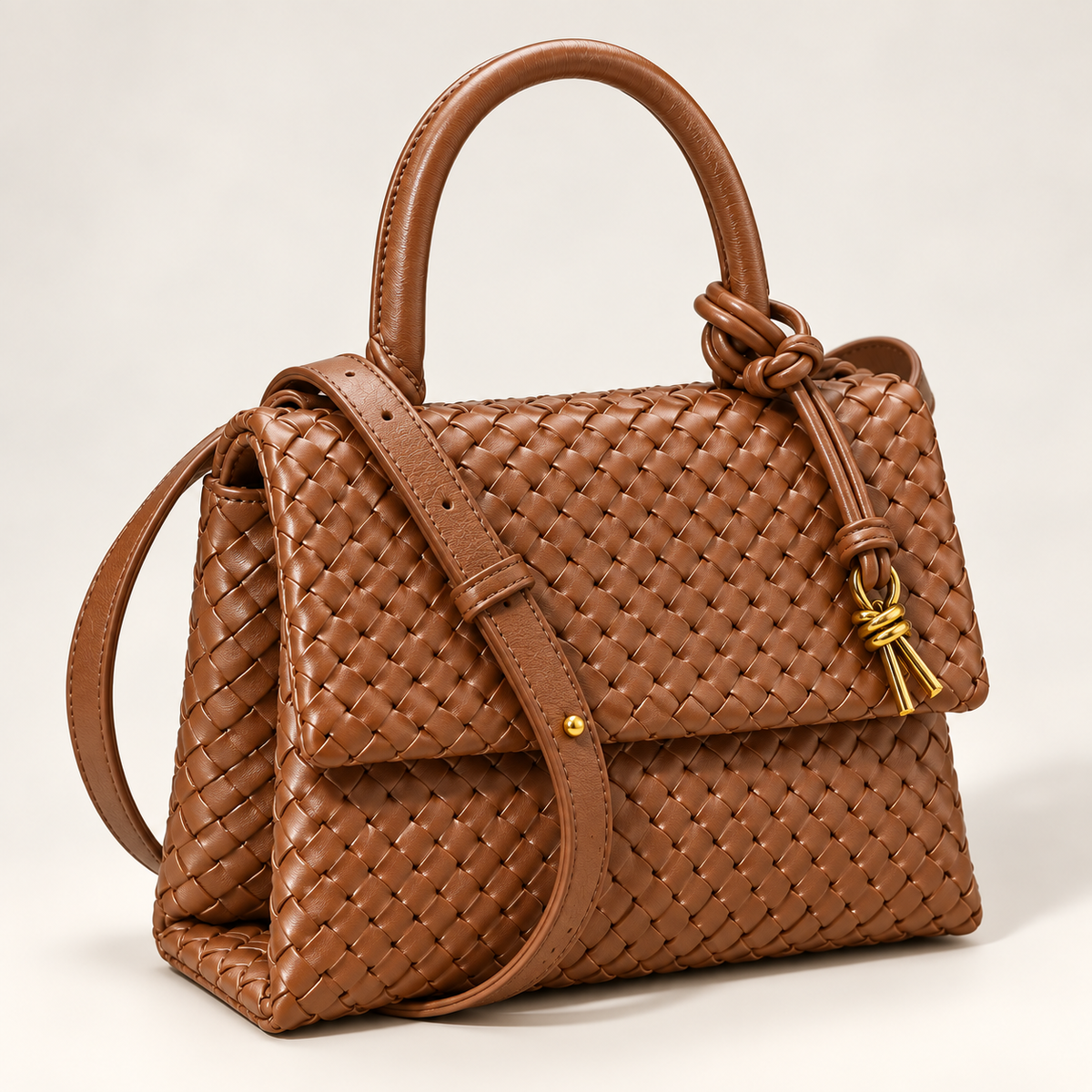 Sutton Woven Handbag | Structured Top Handle Crossbody