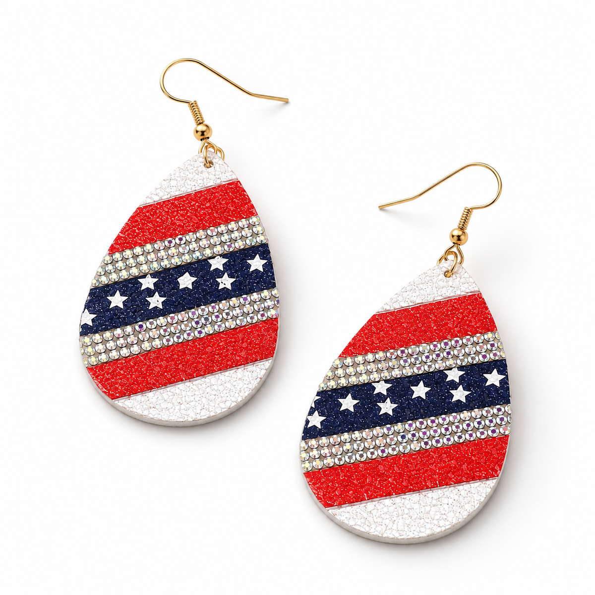 American Sparkle Tear Drop Earrings