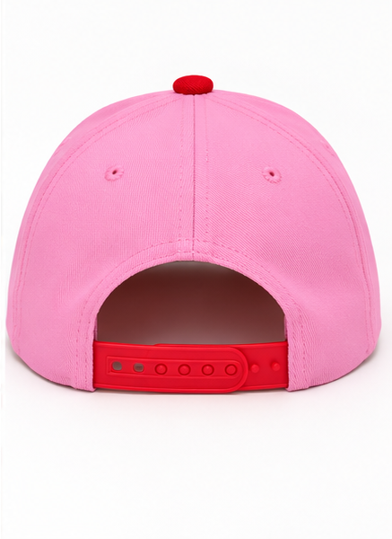 FALALA Pink & Red Star Christmas Snapback Hat | Embroidered Holiday Cap