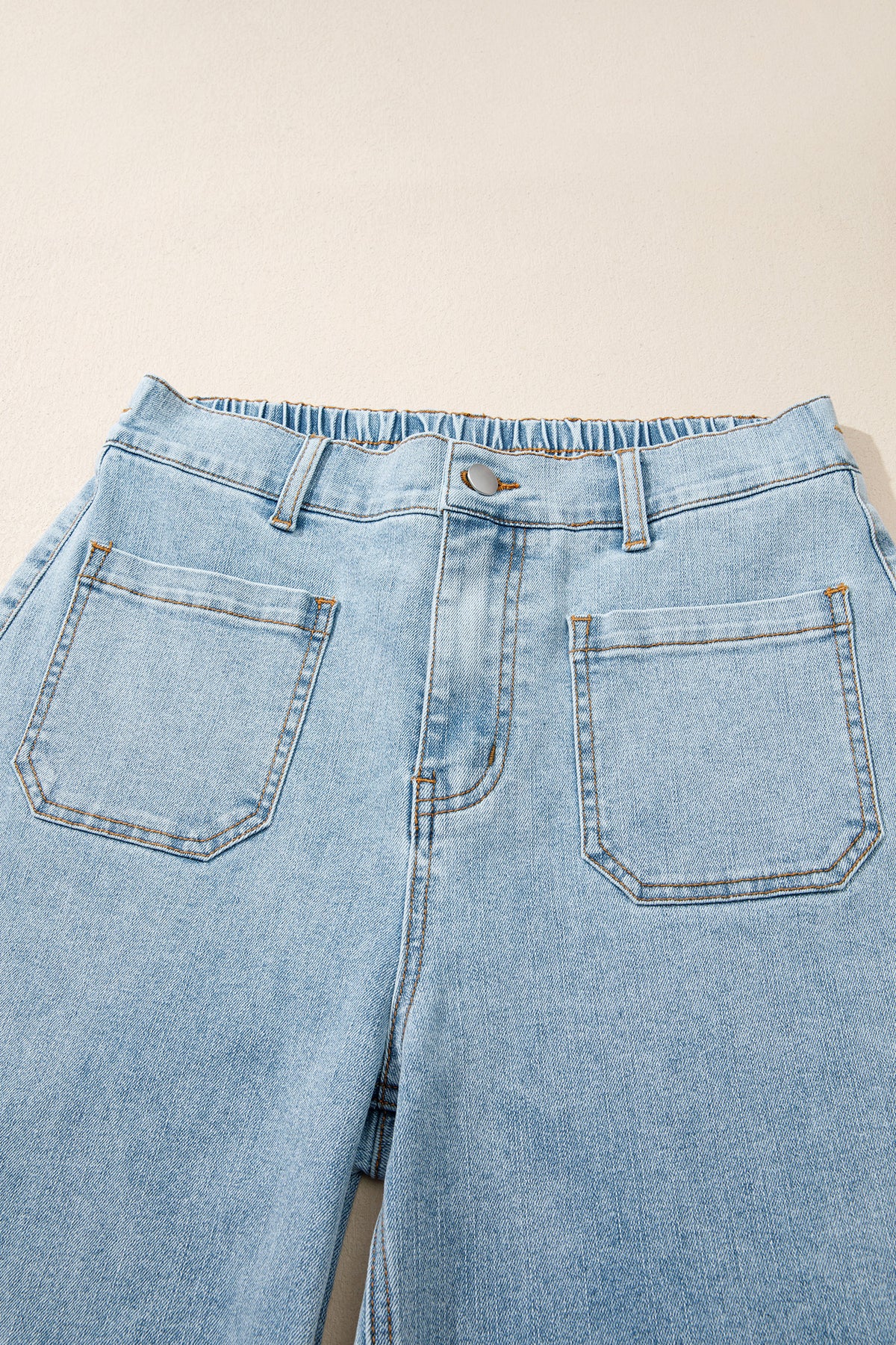 Blue Haven Patch-Pocket Wide-Leg Jeans