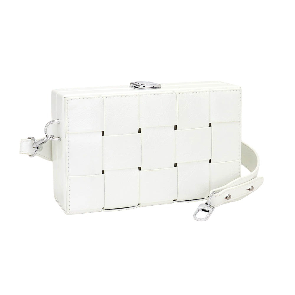 City Weave Structured Box Crossbody Bag