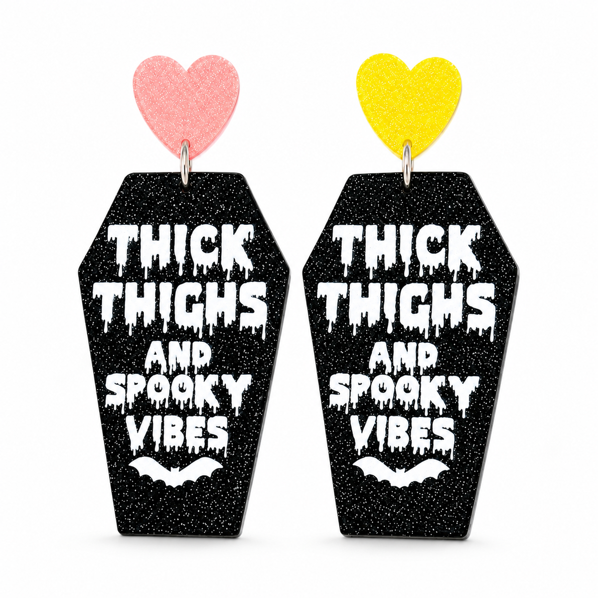 Thick Thighs & Spooky Vibes Coffin Earrings