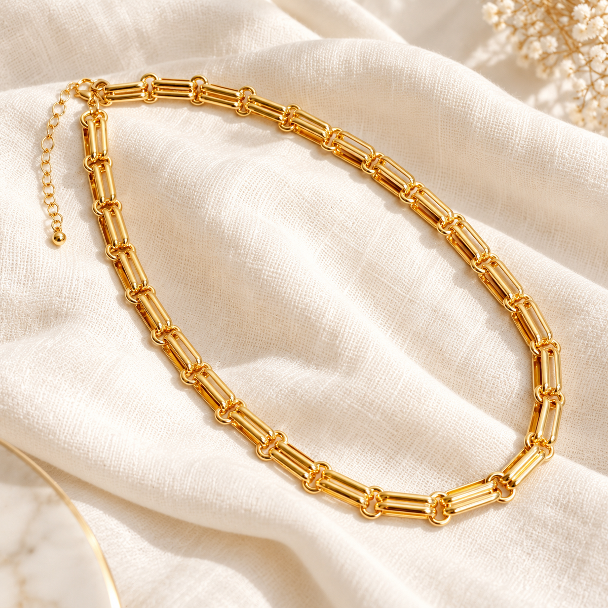 Golden Double-Link Chain Necklace