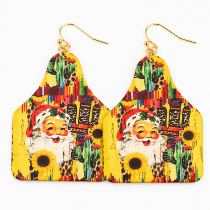 Santa's Wild West Christmas Earrings