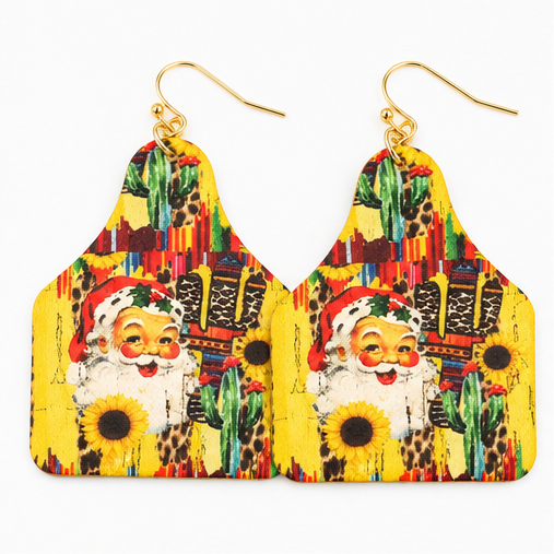 Santa's Wild West Christmas Earrings