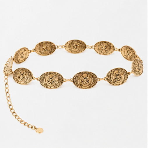 American Eagle Western Medallion Chain Belt | Antique Gold