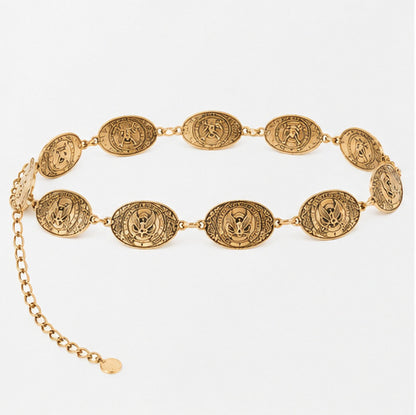 American Eagle Western Medallion Chain Belt | Antique Gold