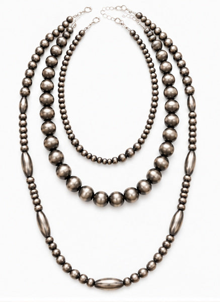 Western Faux Pearl 3-Piece Layered Necklace Set