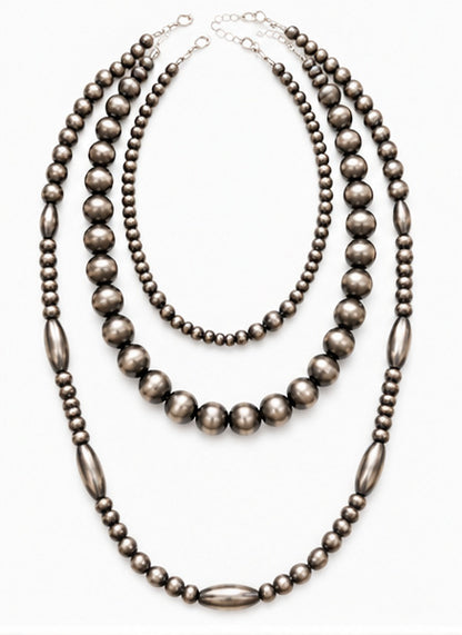 Western Faux Pearl 3-Piece Layered Necklace Set