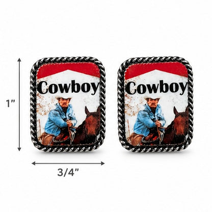Vintage Cowboy Cigarette Stud Earrings | Western Statement