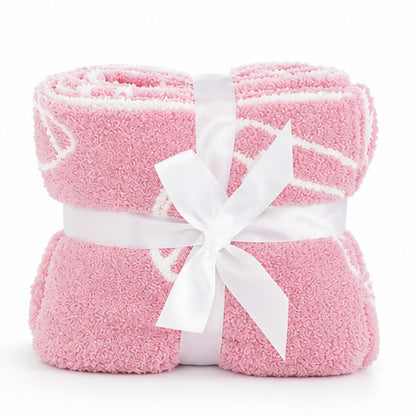 Pink Cowgirl Bow Cozy Throw Blanket
