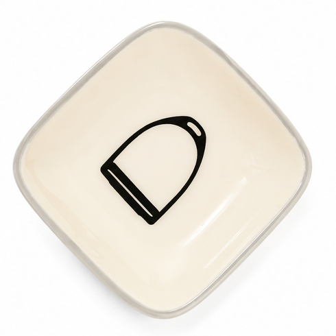 Equestrian Stirrup Ceramic Trinket Dish – Ivory White