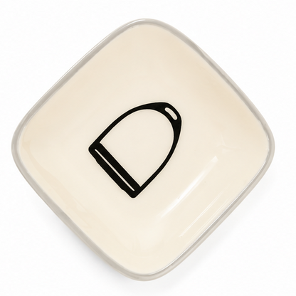Equestrian Stirrup Ceramic Trinket Dish – Ivory White