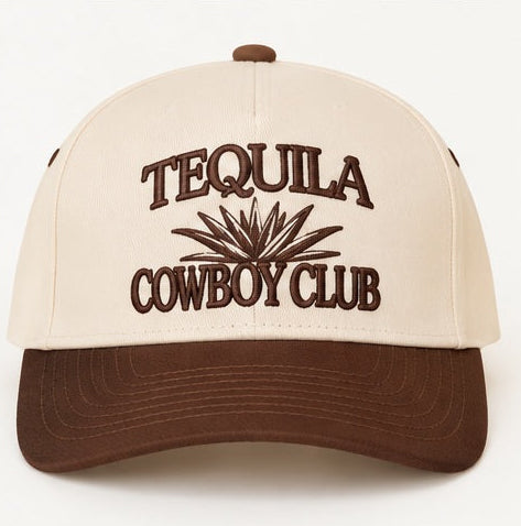 Tequila Cowboy Club Embroidered Snapback Hat – Western Five-Panel Cap
