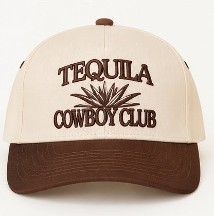 Tequila Cowboy Club Embroidered Snapback Hat – Western Five-Panel Cap
