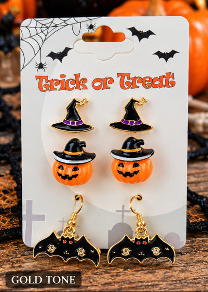 Witching Hour Halloween Earring Trio – 3 Pair Set