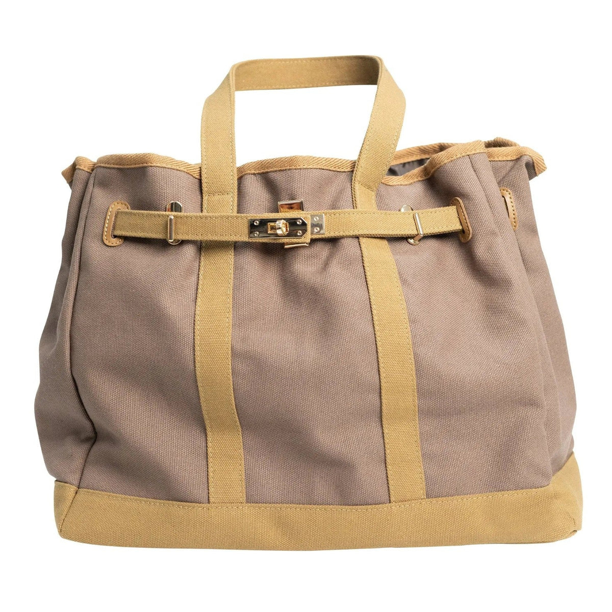 Huntley Equestrian Barnkin Two-Tone Canvas Tote Bag – Brown & Tan
