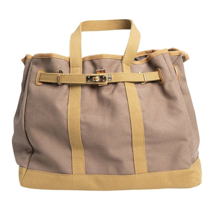 Huntley Equestrian Barnkin Two-Tone Canvas Tote Bag – Brown & Tan