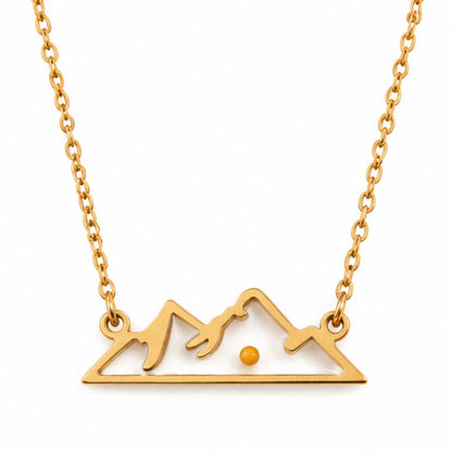 Gold Mustard Seed Mountain Necklace | Faith-Inspired Jewelry