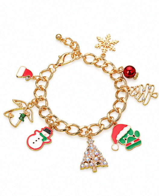 Merry Little Moments Christmas Charm Bracelet | Gold-Tone
