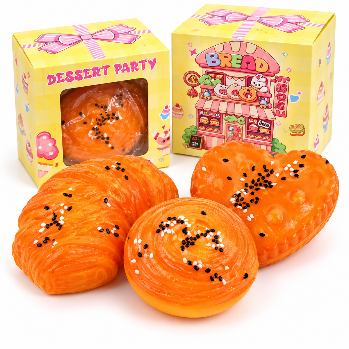 Mystery Scented Dessert Bread Squishy | Surprise Bakery Fidget Toy