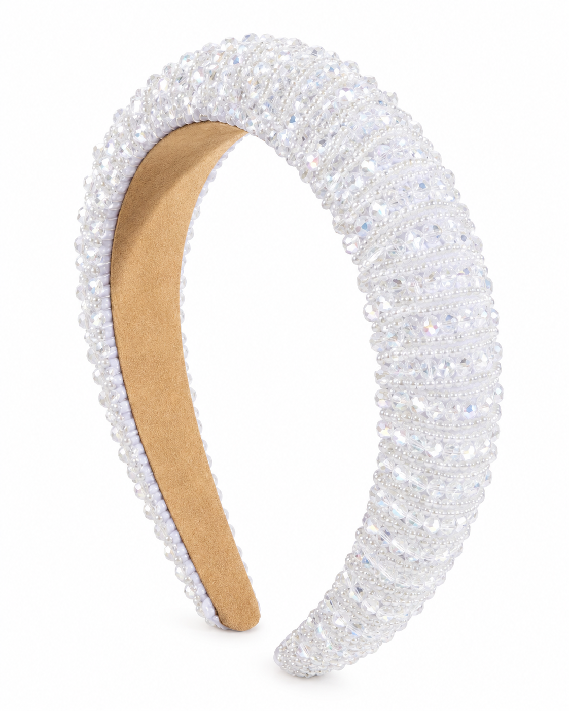 Give Her All the Glam Gemstone Beaded Padded Headband – Ruby Red & Crystal White