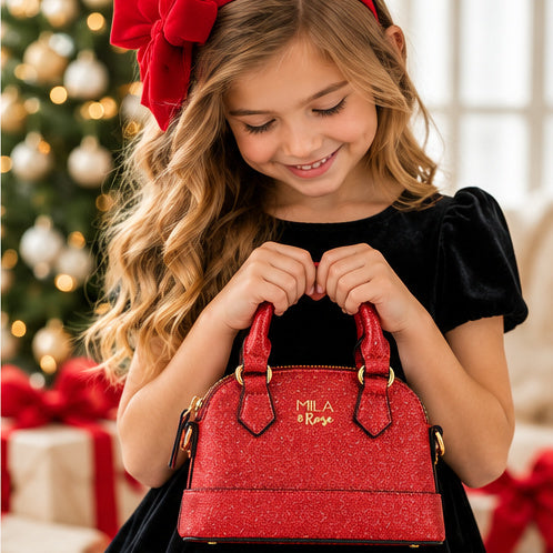 Red Shimmer Mini Crossbody Purse for Girls | Mila & Rose