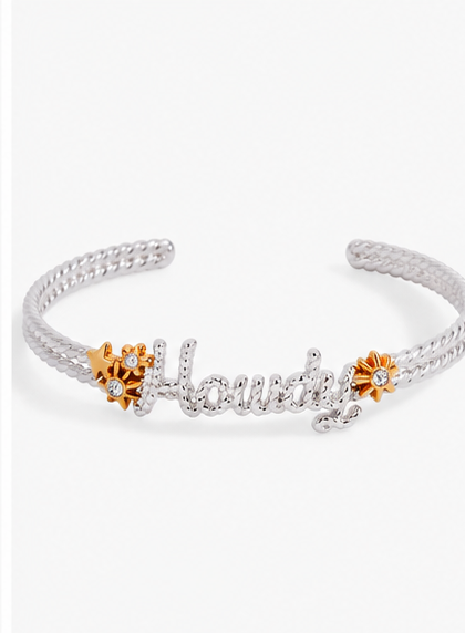 Howdy Western Two-Tone Cuff Bracelet