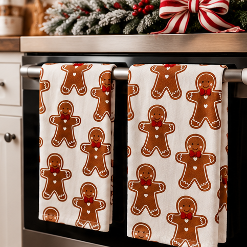 Gingerbread Christmas Kitchen Towels – Set of 2