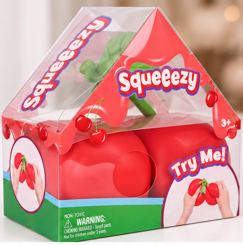 Jumbo Squeezy Cherries | Oversized Cherry Squishy Fidget Toy
