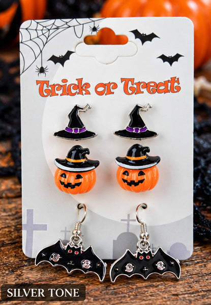 Witching Hour Halloween Earring Trio – 3 Pair Set