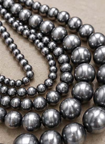 Western Six-Row Faux Sterling Pearl Statement Necklace