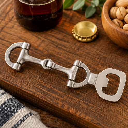 Huntley Equestrian Silver Horse Bit Bottle Opener