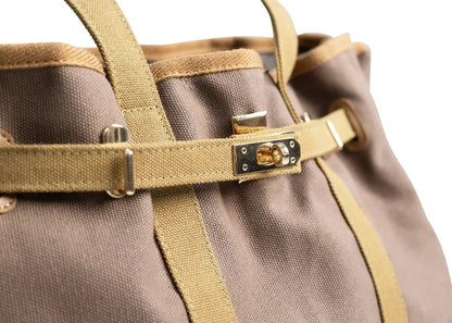 Huntley Equestrian Barnkin Two-Tone Canvas Tote Bag – Brown & Tan