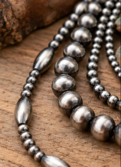 Western Faux Pearl 3-Piece Layered Necklace Set