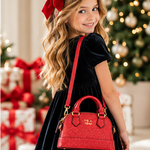 Red Shimmer Mini Crossbody Purse for Girls | Mila & Rose