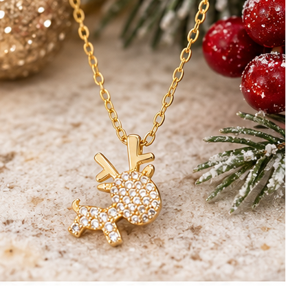 Sparkle All the Way Reindeer Necklace