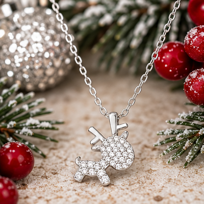 Sparkle All the Way Reindeer Necklace