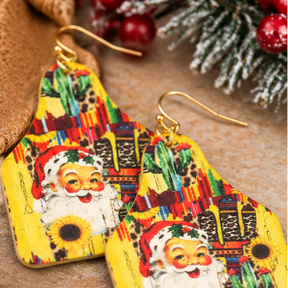 Santa's Wild West Christmas Earrings