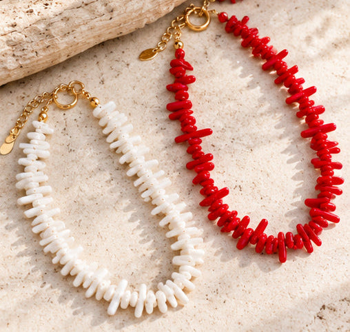 White Sands Coral Reef Chip Necklace | Coastal Statement Jewelry