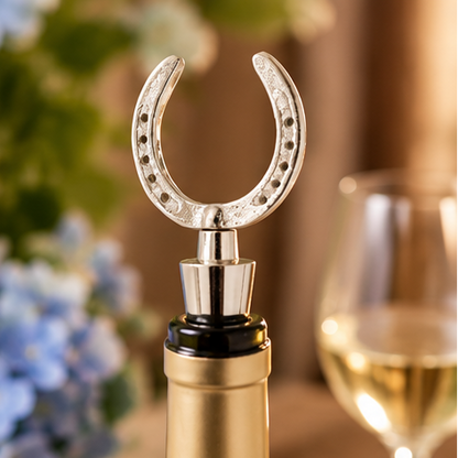 Huntley Equestrian Silver Horseshoe Wine Bottle Stopper