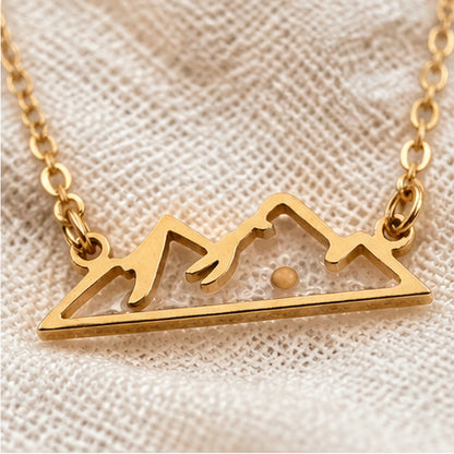 Gold Mustard Seed Mountain Necklace | Faith-Inspired Jewelry