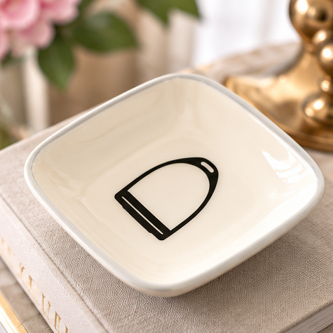 Equestrian Stirrup Ceramic Trinket Dish – Ivory White