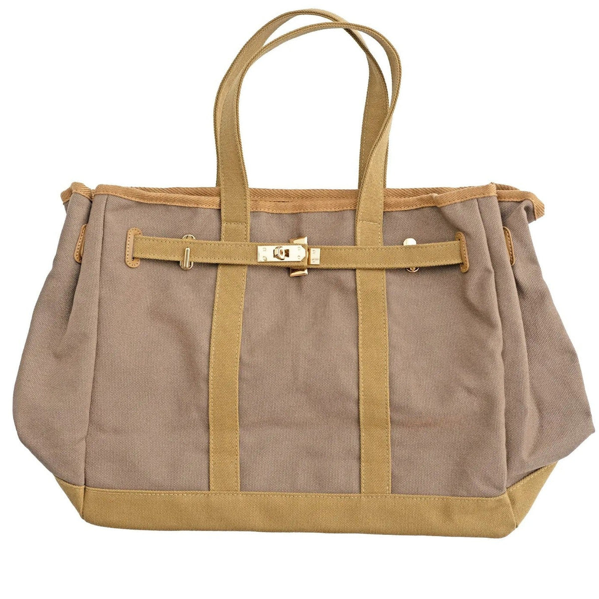 Huntley Equestrian Barnkin Two-Tone Canvas Tote Bag – Brown & Tan