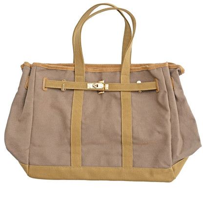 Huntley Equestrian Barnkin Two-Tone Canvas Tote Bag – Brown & Tan