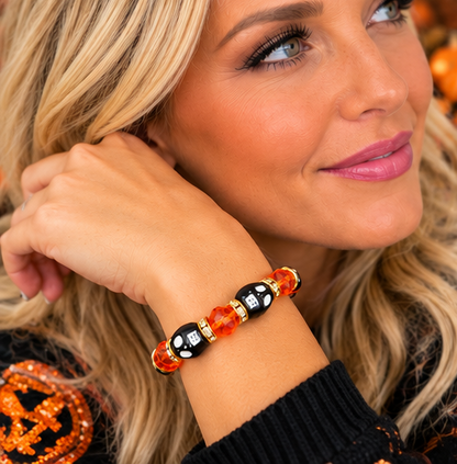 Adult Stretch Skull & Crystal Halloween Bracelets