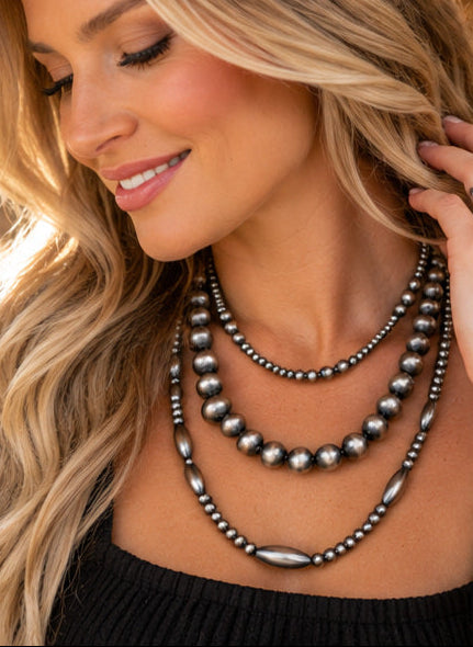 Western Faux Pearl 3-Piece Layered Necklace Set